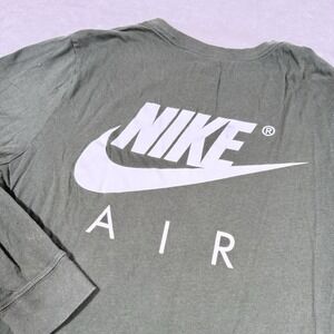 NIKE Shirt Men Large Green Nike Air Tee Long Sleeve Get Over Your Fear Of Height